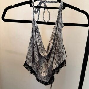 Forever 21 Black and White Lace Trim Chemise